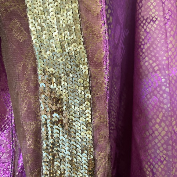 Purple and gold fabulous pants fits many sizes L - Picture 4 of 4